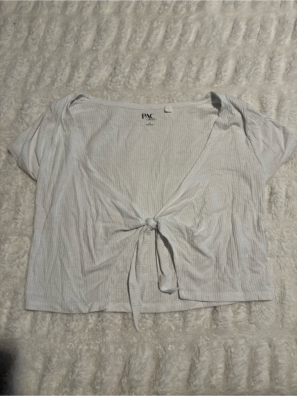 PacSun White Ribbed Tie-Front Cardigan